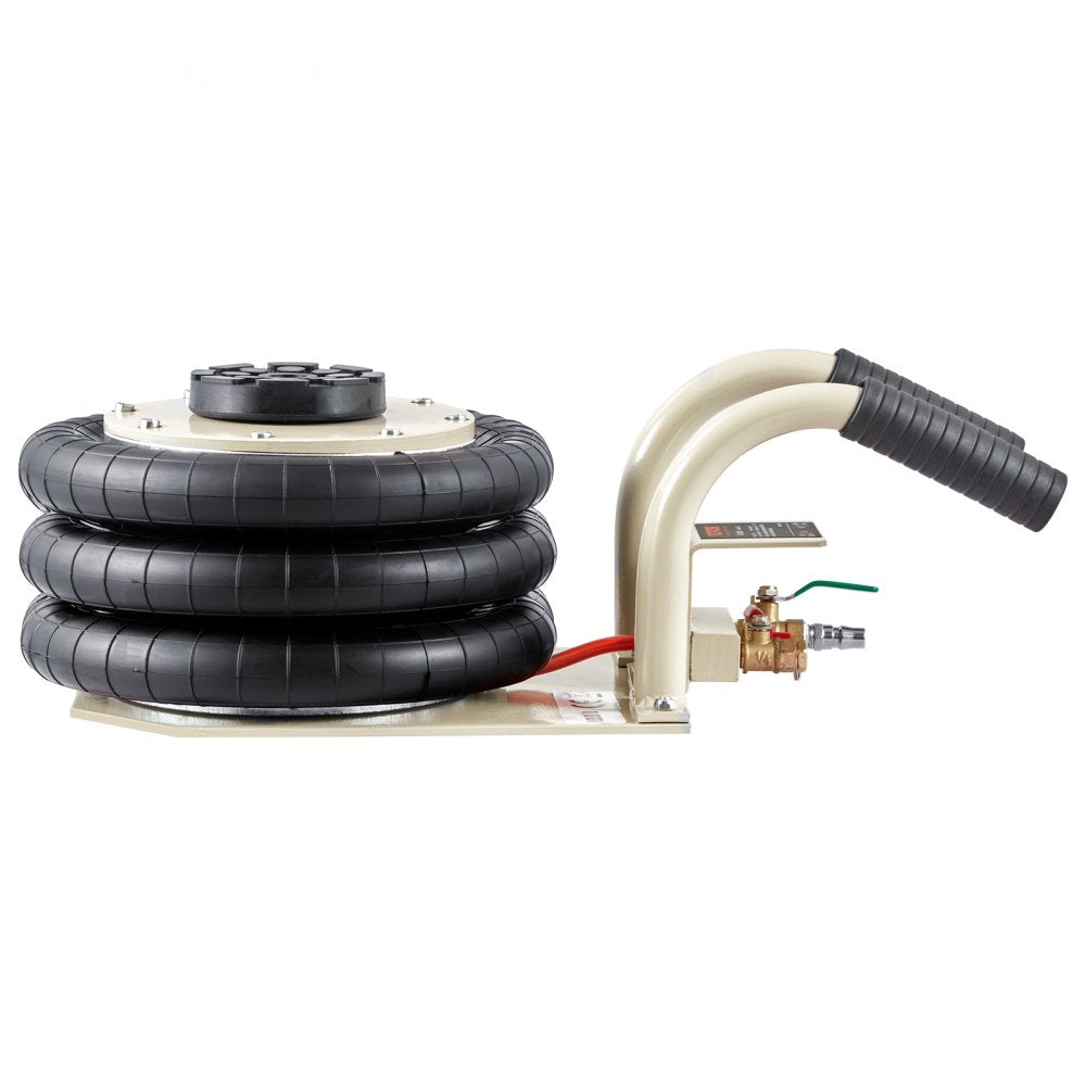 VEVOR Air Jack, 3 Ton/6600 lbs Triple Bag Air Jack, Airbag Jack with Six Steel Pipes, Lift up to 17.7 inch/450 mm, 3-5 s Fast Lifting Pneumatic Jack, with Short Handles for Car Repair