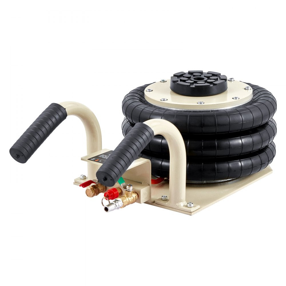 VEVOR Air Jack, 3 Ton/6600 lbs Triple Bag Air Jack, Airbag Jack with Six Steel Pipes, Lift up to 17.7 inch/450 mm, 3-5 s Fast Lifting Pneumatic Jack, with Short Handles for Car Repair
