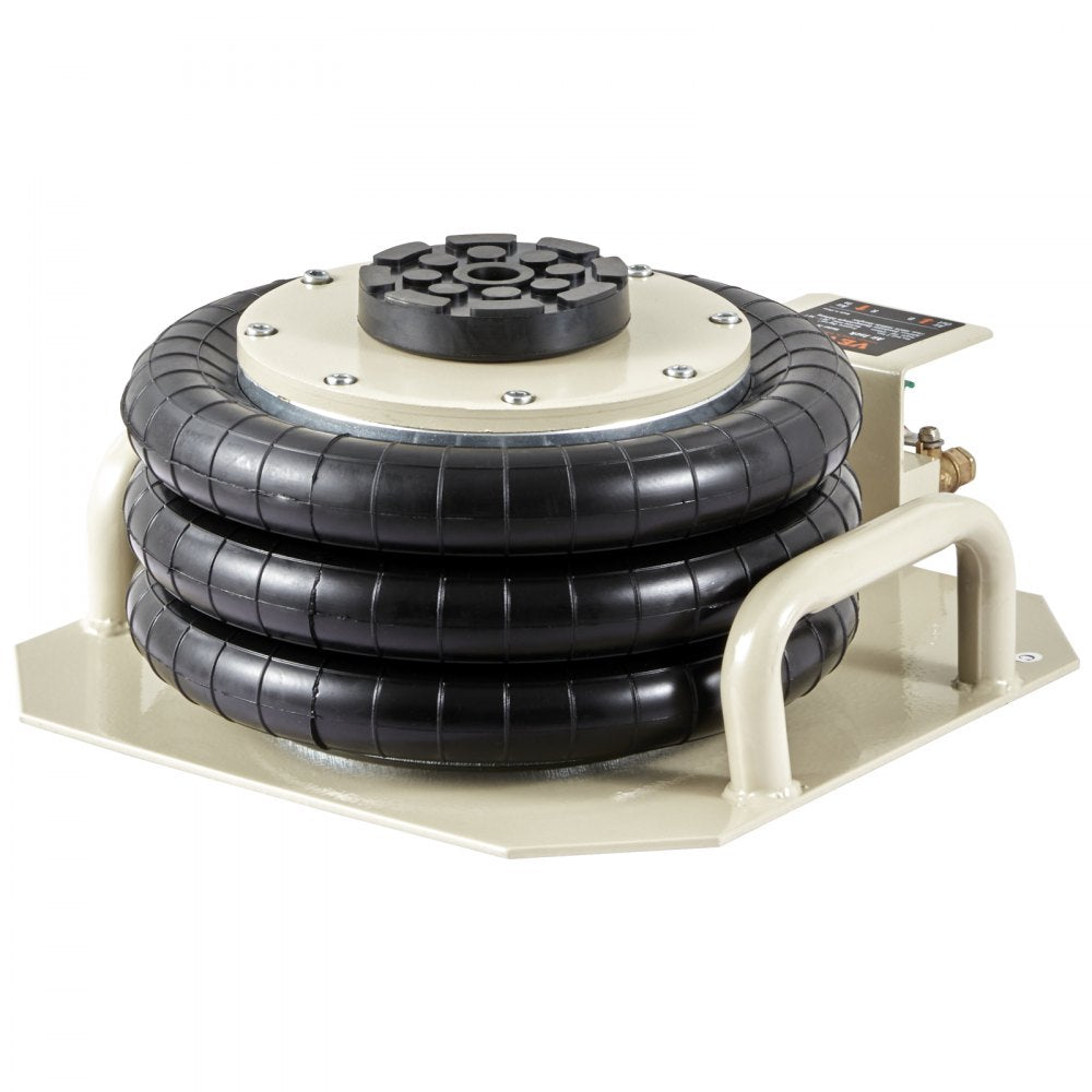 VEVOR Air Jack, 3 Ton/6600 lbs Triple Bag Air Jack, Airbag Jack with Six Steel Pipes, Lift up to 17.7 inch/450 mm, 3-5 s Fast Lifting Pneumatic Jack, with Side Handles for Car, Garage, Repair (White)