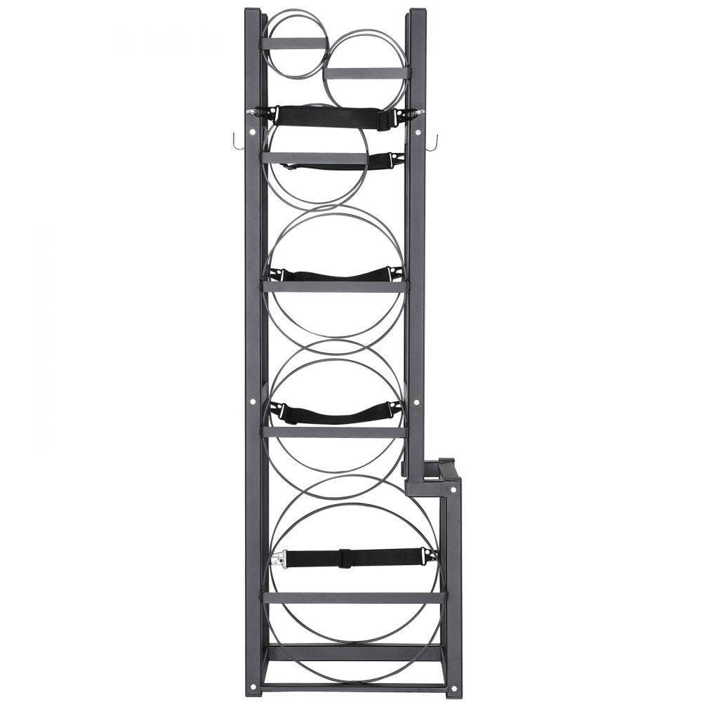 VEVOR Refrigerant Tank Rack, with 1 x 50lb, 2 x 30lb and Other 3 Small Bottle Tanks, Cylinder Tank Rack 15.55x12.99x49.8 in, Refrigerant Cylinder Rack and Holders for Freon, Gases, Oxygen, Nitrogen