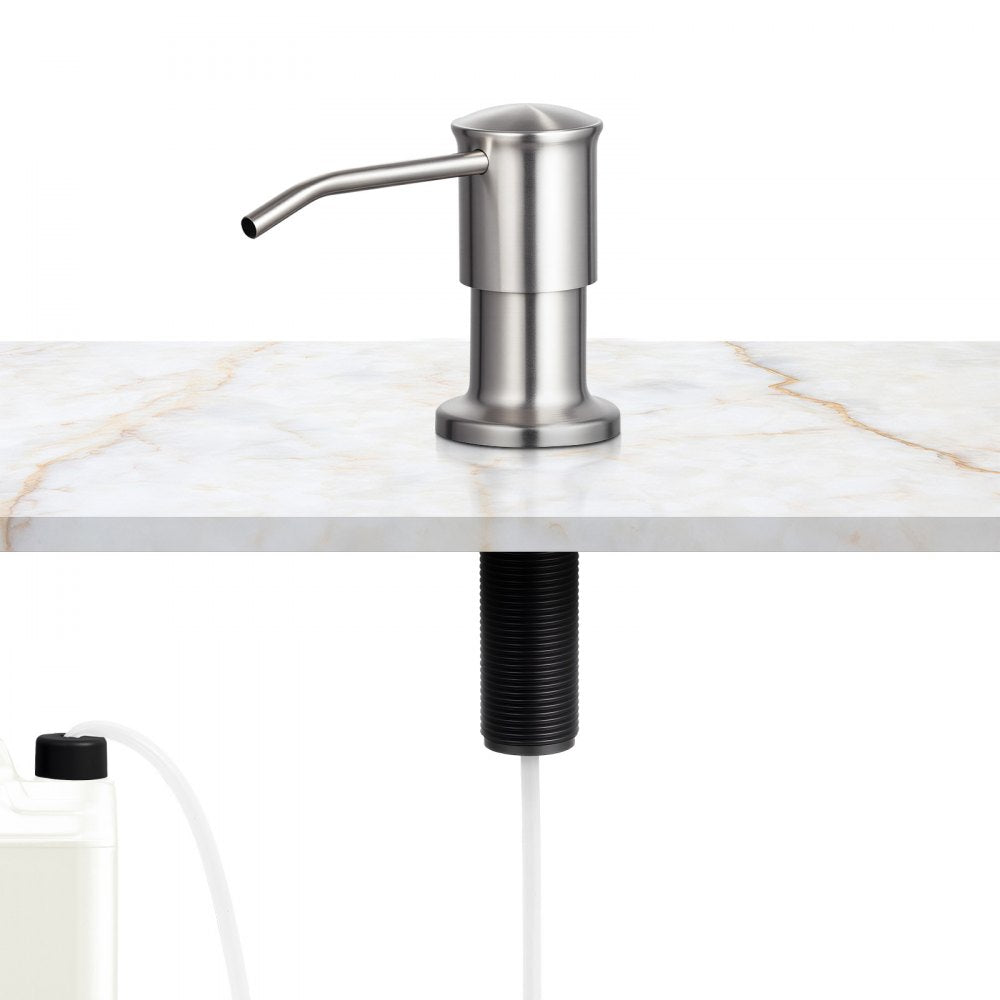 VEVOR Soap Dispenser for Kitchen Sink, Stainless Steel Built in Sink Soap Dispenser with 47" Extension Tube Kit, Countertop Dish Soap-Dispenser with 360° Rotation Pump Head, for Kitchen Bathroom