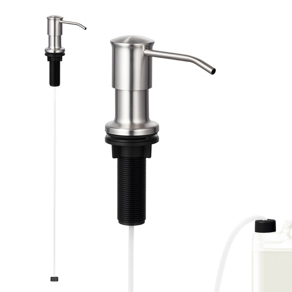 VEVOR Soap Dispenser for Kitchen Sink, Stainless Steel Built in Sink Soap Dispenser with 47" Extension Tube Kit, Countertop Dish Soap-Dispenser with 360° Rotation Pump Head, for Kitchen Bathroom