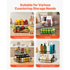 VEVOR 2 Tier Fruit Basket, Countertop Fruits Vegetable Bowl with Banana Hangers, Metal Wire Storage Stand for Kitchen Counter, Detachable Stackable Holder Organizer for Bread Snack Veggies, Black