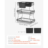 VEVOR 3 Tier Fruit Basket, Countertop Fruits Vegetable Bowl with Banana Hangers and Side Storage Basket, Metal Wire Storage Stand for Kitchen Counter, Holder Organizer for Bread Snack Veggies, Black