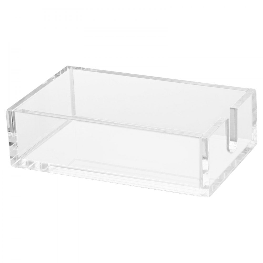 VEVOR Acrylic Napkin Holder, 9.1 x 5.5 x 2.6 inch, Clear Bathroom Guest Towel Storage Tray with U-Shaped Opening, Disposable Paper Towel Holder for Bathroom Kitchen Parties Weddings & Various Events