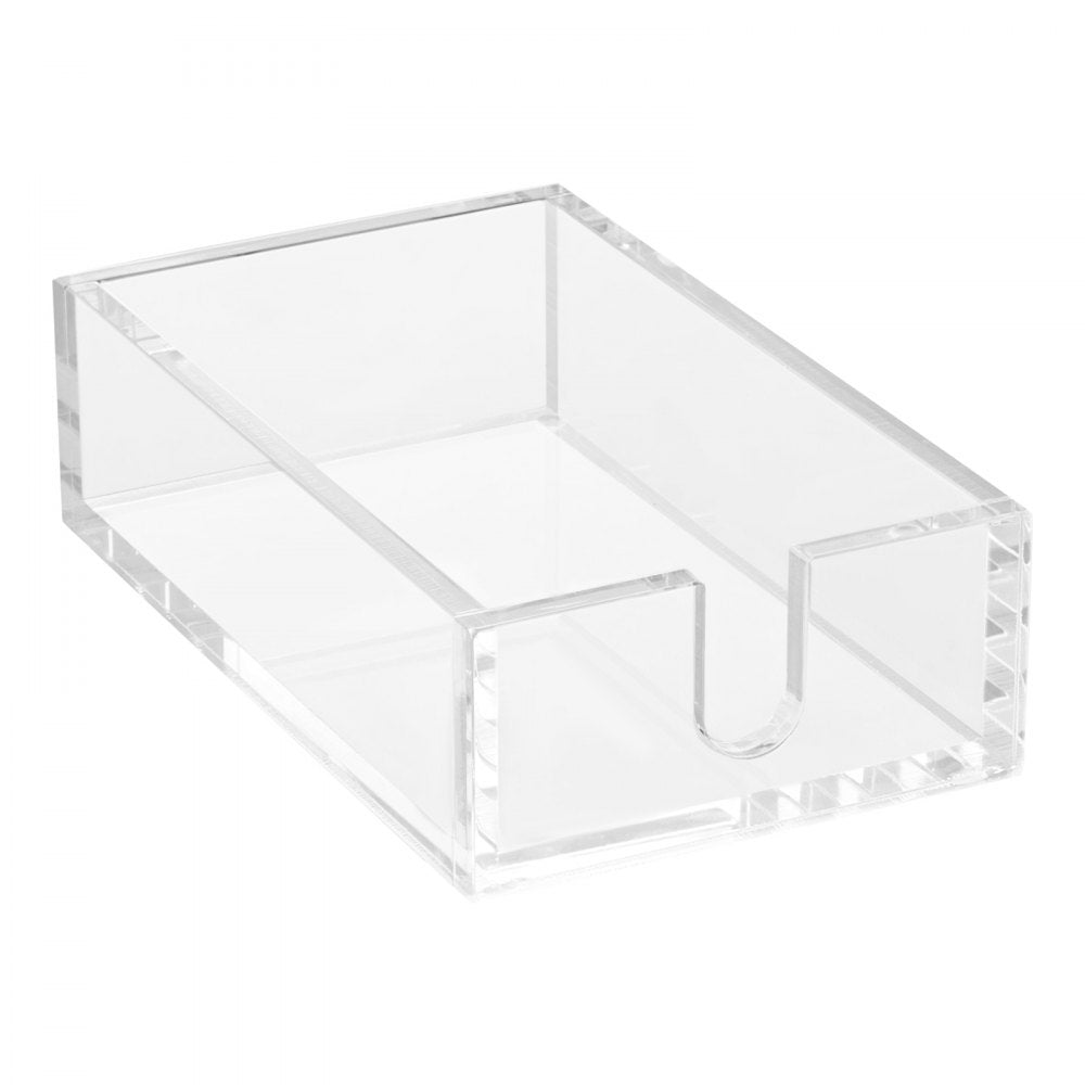 VEVOR Acrylic Napkin Holder, 9.1 x 5.5 x 2.6 inch, Clear Bathroom Guest Towel Storage Tray with U-Shaped Opening, Disposable Paper Towel Holder for Bathroom Kitchen Parties Weddings & Various Events