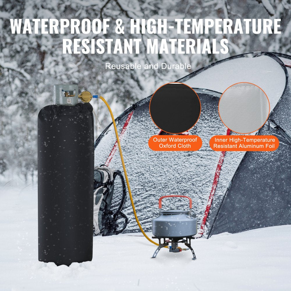 VEVOR Insulated Band Style Gas Cylinder Warmer, Fits 100 lbs Gas Tanks 280W Propane Heater, Fixed Internal Thermostat Max Temp 90 ℉, Durable Waterproof Oxford Fabric, FCC Listed