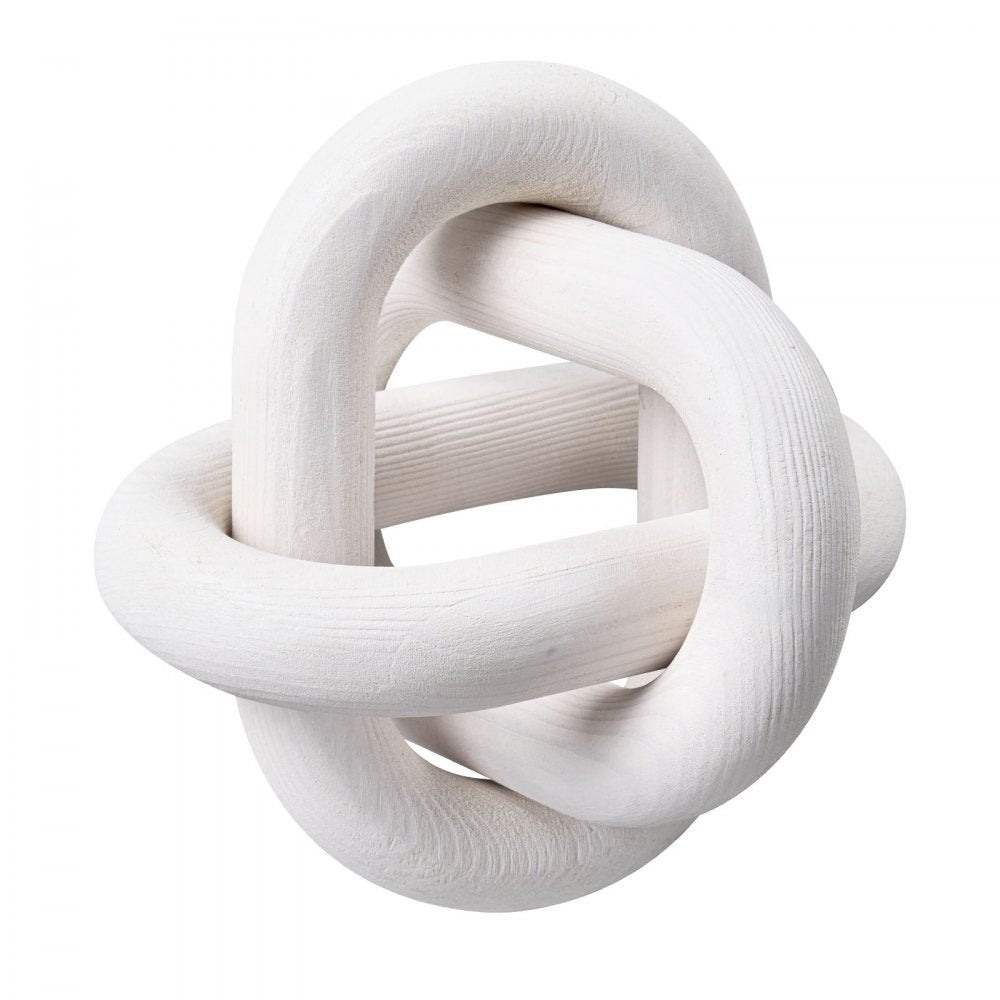 VEVOR Wood Chain Link Decor, 3 Link, Hand Carved Wooden Knot Decor, Coffee Table Decoration Modern Shelf Accents, Decorative Objects for Home Living Room Bedroom Entryway Farmhouse Bookshelf, White