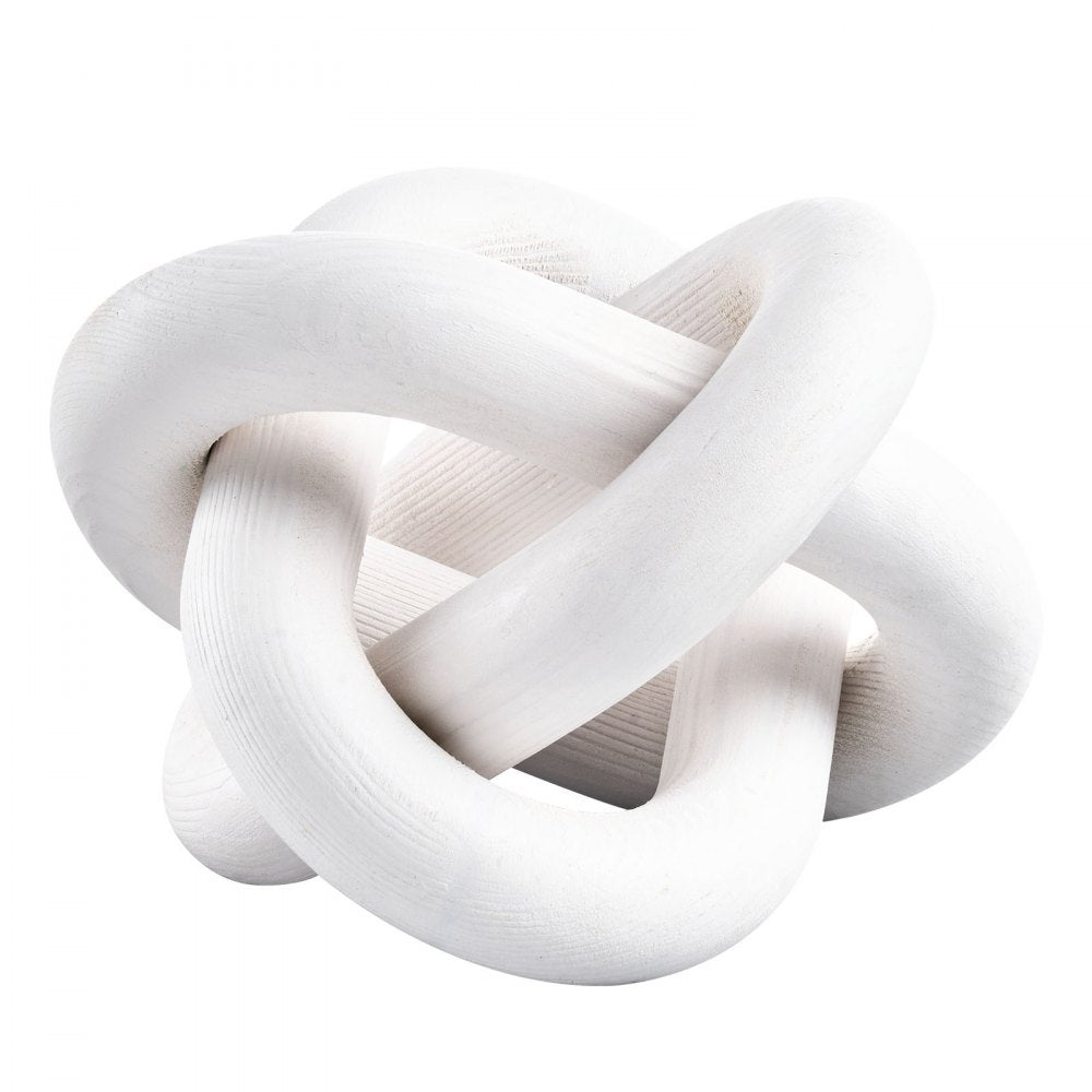 VEVOR Wood Chain Link Decor, 3 Link, Hand Carved Wooden Knot Decor, Coffee Table Decoration Modern Shelf Accents, Decorative Objects for Home Living Room Bedroom Entryway Farmhouse Bookshelf, White