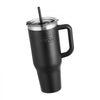 VEVOR 40 oz Insulated Water Bottle, Stainless Steel Sports Coffee Cup with Lid, Handheld Travel Coffee Mug Double Walled, Camping Hydration Flask Leakproof, for Indoor/Outdoor School, Work, Black