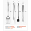 VEVOR Grilling Accessories, 4PCS BBQ Grill Tool Set, Heavy Duty Stainless Steel Barbecue Tools, Kitchen Utensils with Tong, Spatula, Fork, Brush, for Outdoor Grills, Gift for Father Men Husband