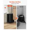 VEVOR Slim Bathroom Trash Can, 11.4 x 5.71 x 10.7 Inch Small Bedroom Trashcan with Step Pedal & Soft Close Lid, 6L Steel Garbage Can with Detachable Inner Bin, for Kitchen, Home, Dorm, Office, Black