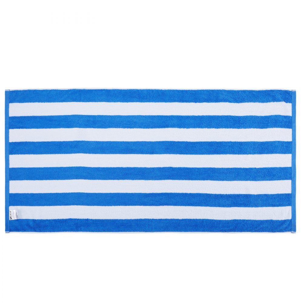 VEVOR Beach Towel, 4 Pack Oversized Beach Towels, 30 x 60 in Cabana Striped Large Pool Towel, 100% Cotton Soft and Quickly Dry Thick Swimming Towels, for Vacation, Swimming, Beaches, and Bathroom
