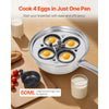 VEVOR Egg Poacher Pan, 4-Cup Poached Egg Maker, Stainless Steel Poaching Pan and Frying Skillet, with 4 Nonsitck Detachable Large Cups, Lid, and Silicone Spatula, Compatible with Induction Stovetop