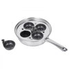 VEVOR Egg Poacher Pan, 4-Cup Poached Egg Maker, Stainless Steel Poaching Pan and Frying Skillet, with 4 Nonsitck Detachable Large Cups, Lid, and Silicone Spatula, Compatible with Induction Stovetop