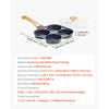 VEVOR Egg Pan, 4-Cup Nonstick Egg Frying Pan, Aluminum Breakfast Omelette Skillet for Pancakes, Hamburgers, Sandwiches, with Lid, Oil Brush, Scraper, Compatible with Gas Stove & Induction Cookware