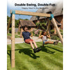 VEVOR Swing Set Brackets, Heavy-Duty A-frame Set Hardware, with 2 A-Frame Swing Brackets & 2 Seats & 4 Hangers, for Playground Backyard Park Equipment Mounting Parts Outdoor, Hardware Included, Green