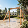 VEVOR Swing Set Brackets, Heavy-Duty A-frame Set Hardware, with 2 A-Frame Swing Brackets & 2 Seats & 4 Hangers, for Playground Backyard Park Equipment Mounting Parts Outdoor, Hardware Included, Green
