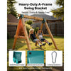 VEVOR Swing Set Brackets, Heavy-Duty A-frame Set Hardware, with 2 A-Frame Swing Brackets & 4 Hangers, Sturdy for Playground Backyard Park Equipment Mounting Parts Outdoor, Hardware Included, Green