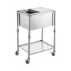 VEVOR Rolling Ice Chest Cooler Cart Stainless Steel Cooling Bin 44.8 Quart, Outdoor Stand Up Cooler Trolley with Wheels, Sliding Lid, Shelf, for Patio Backyard Party Bar Cold Drinks, 26x19.9x38.8 in
