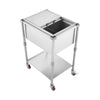 VEVOR Rolling Ice Chest Cooler Cart Stainless Steel Cooling Bin 44.8 Quart, Outdoor Stand Up Cooler Trolley with Wheels, Sliding Lid, Shelf, for Patio Backyard Party Bar Cold Drinks, 26x19.9x38.8 in