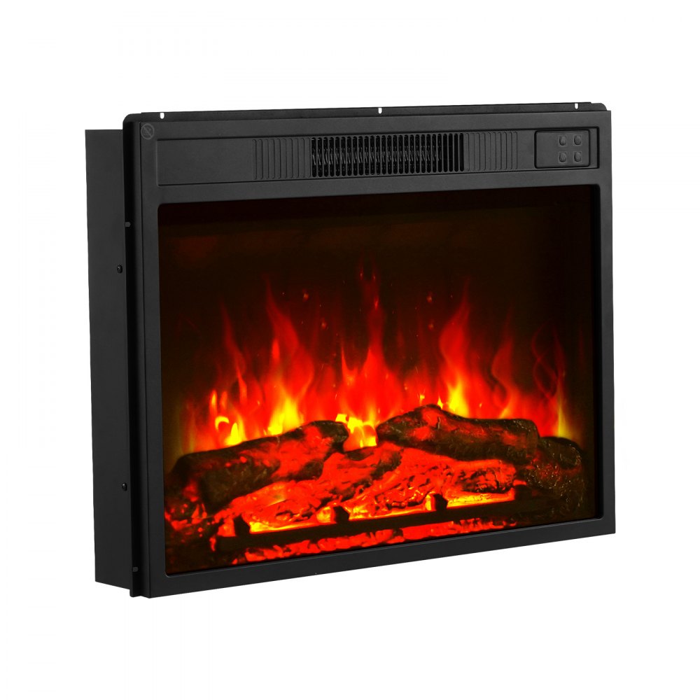 VEVOR Electric Fireplace Insert, 23 inch Recessed and Wall Mounted with Adjustable 3 Flame Brightness Levels & 24h Timer & Remote Control, Indoor Heater w/ Overheat Protection, 5000BTU Black