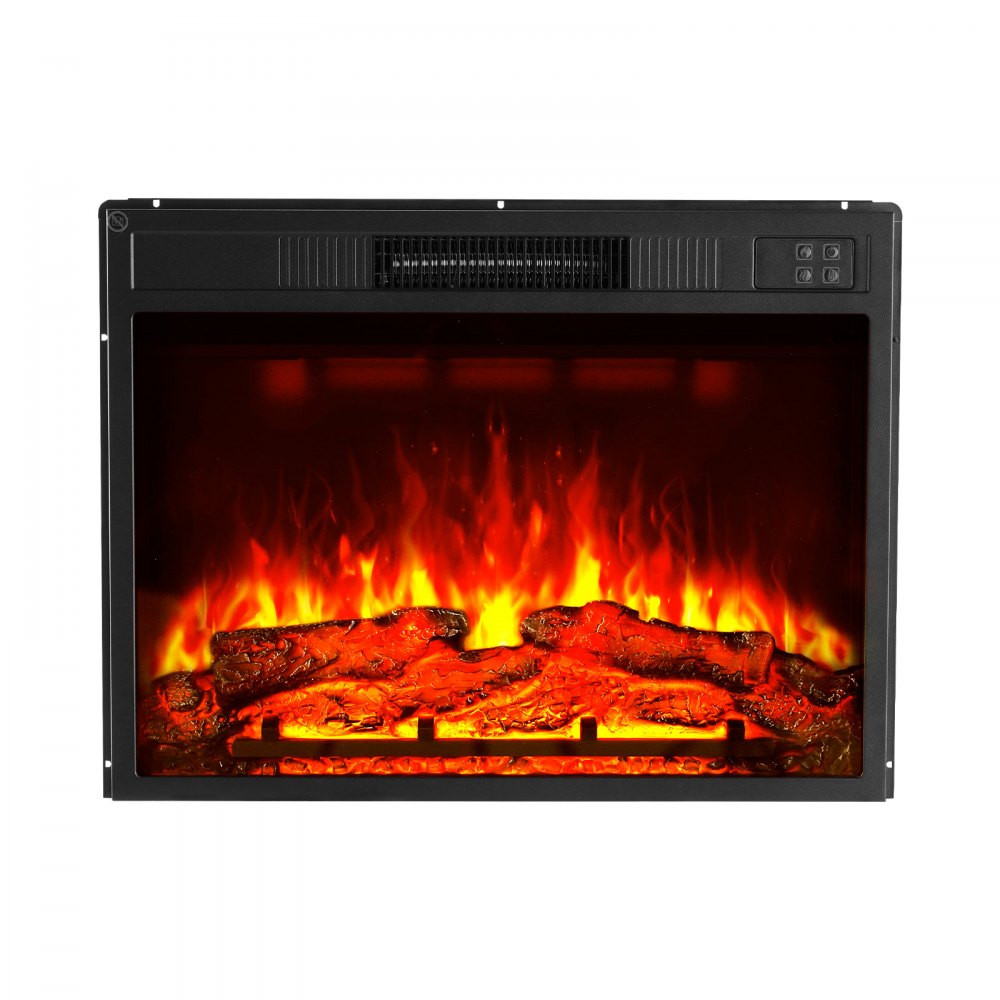 VEVOR Electric Fireplace Insert, 23 inch Recessed and Wall Mounted with Adjustable 3 Flame Brightness Levels & 24h Timer & Remote Control, Indoor Heater w/ Overheat Protection, 5000BTU Black