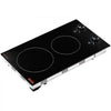 VEVOR Electric Cooktop, 12 inch 2 Burners Built-in Electric Stove Top, 1800W Ceramic Top Radiant Cooktop, with Glass Panel, Knob Control, 11 Heat Levels, 120V, for Diverse Cooking Requirements