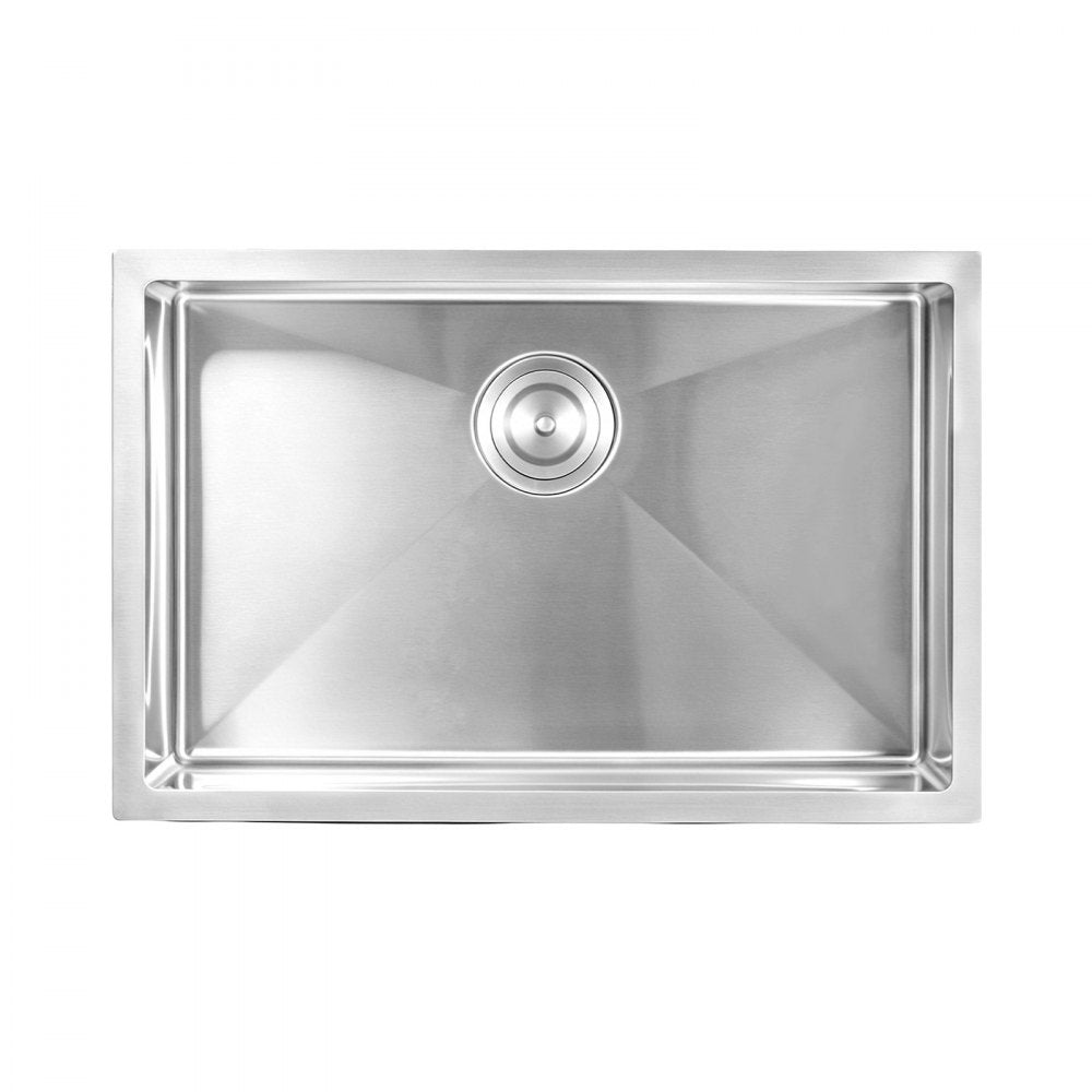 VEVOR 27-inch Kitchen Undermount Single Bowl Sinks, Stainless Steel Drop-In Farmhouse Basin with Accessories, Household Dishwasher Sinks for RV, Prep Kitchen, Laundry Room, Bar