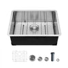 VEVOR 24-inch Kitchen Undermount Single Bowl Sinks, Stainless Steel Drop-In Farmhouse Basin with Accessories, Household Dishwasher Sinks for RV, Prep Kitchen, Laundry Room, Bar