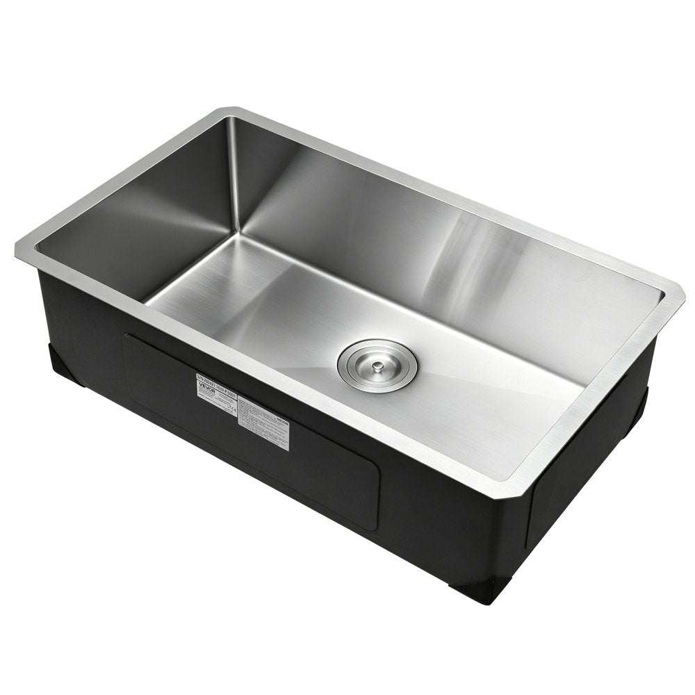 VEVOR 30-inch Kitchen Undermount Single Bowl Sinks, Stainless Steel Drop-In Farmhouse Basin with Accessories, Household Dishwasher Sinks for RV, Prep Kitchen, Laundry Room, Bar