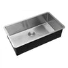 VEVOR 32-inch Kitchen Undermount Single Bowl Sinks, Stainless Steel Drop-In Farmhouse Basin with Accessories, Household Dishwasher Sinks for RV, Prep Kitchen, Laundry Room, Bar