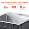 VEVOR 15 inch Kitchen Sink Workstation, 304 Stainless Steel Top Mount Sinks, Drop-In Single Bowl Farmhouse Basin with Accessories, Household Dishwasher Sinks for RV, Prep Kitchen, Laundry Room, Bar