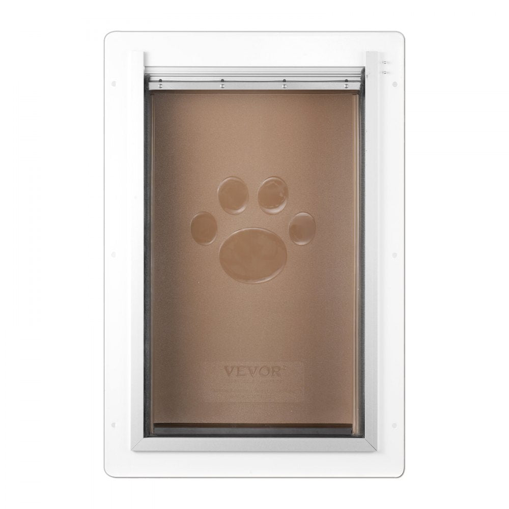 VEVOR Pet Door, 14.25" x 21.1" Metal Frame with Lock and 3-Flap System, Weatherproof Doggy Door, Easy to Install in Interior or Exterior Walls, Pet Door Suitable for Cat Doggie Kitties (White-Large)