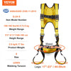 VEVOR Safety Harness, Full Body Harness, Safety Harness Fall Protection with Added Padding, and Side Rings and Dorsal D-Rings and a Lanyard, ANSI/ASSE Z359.11-2014, 160 lbs Max Weight, S