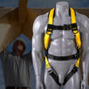 VEVOR Safety Harness, Full Body Harness, Safety Harness Fall Protection with Added Padding, and Side Rings and Dorsal D-Rings and a Lanyard, ANSI/ASSE Z359.11-2014, 160 lbs Max Weight, S