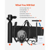 VEVOR Scuba Tank, 0.5L Portable Diving Tank, Diving Oxygen Cylinder Support 5-10 Minutes Underwater Breathing, 32.81 ft Diving Depth, Refillable Snorkel Air Tank with Pump for Underwater Exploration