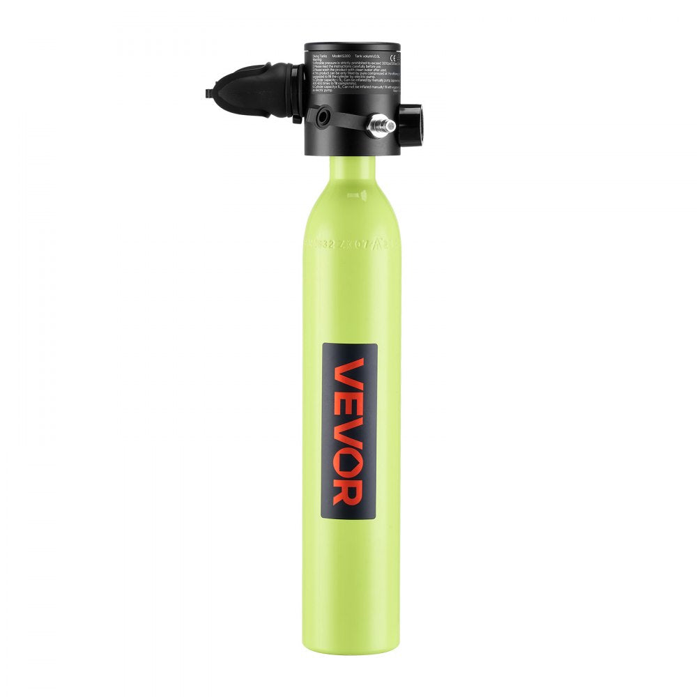 VEVOR Mini Scuba Tank, 0.5L Portable Diving Tank for Underwater Breathing, Reusable Lung Diving Cylinder up to 10 Minutes Dive Time, Emergency Rescue Pony Bottle with Pump, Bag, Lanyard for Snorkeling