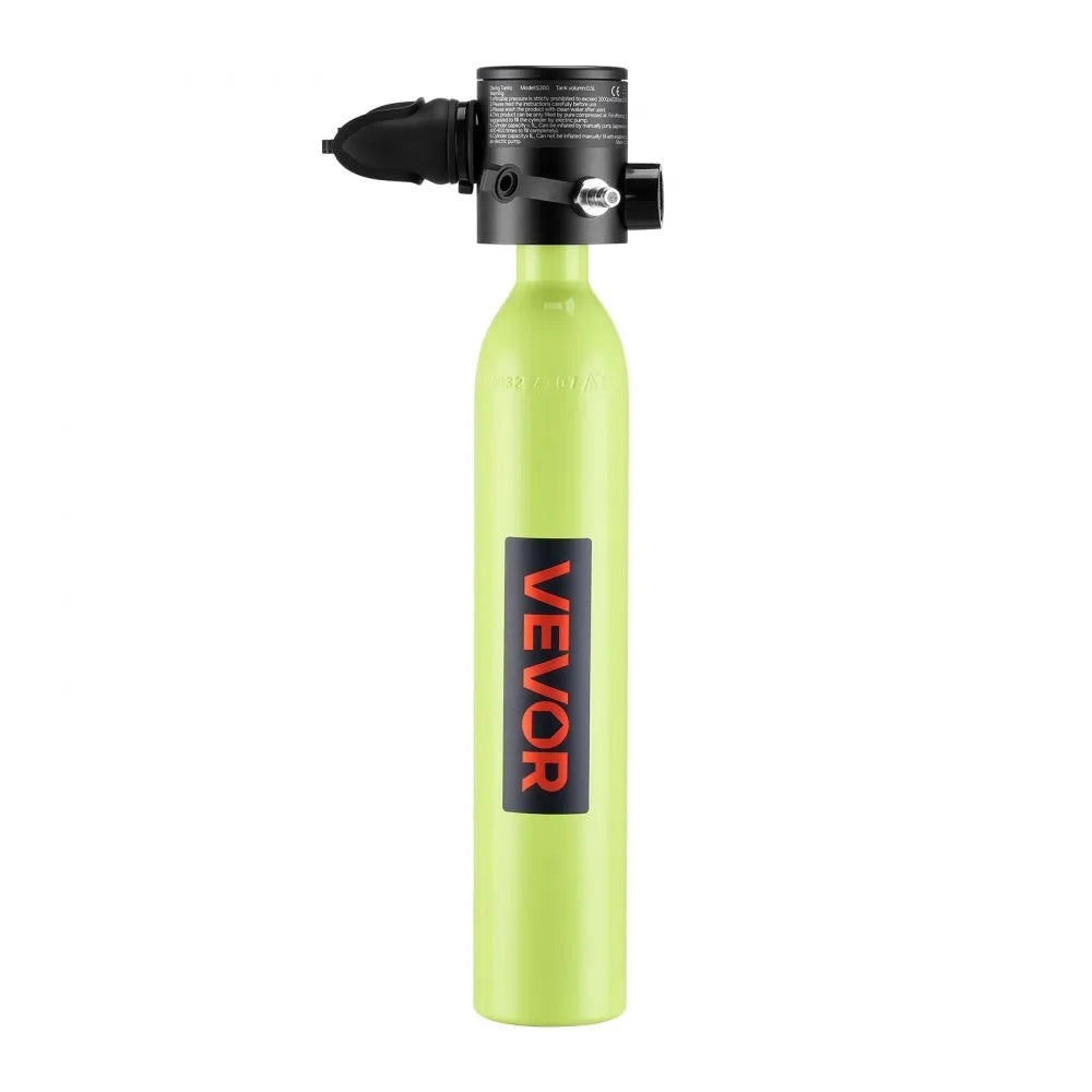 VEVOR Mini Scuba Tank, 0.5L Portable Diving Tank for Underwater Breathing, Reusable Lung Diving Cylinder up to 10 Minutes Dive Time, Emergency Rescue Pony Bottle with Bag and Lanyard for Snorkeling