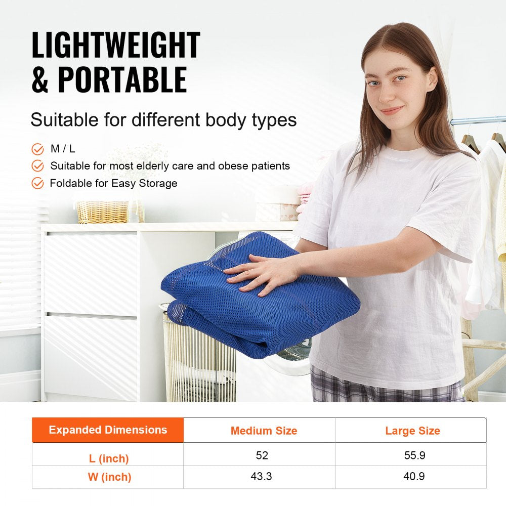 VEVOR Universal Full Body Patient Lift Sling - Large, Patient Lift Medical Sling for Easy Transfer and Bathing, Polyester Patient Aid Transfer Sling for Elderly, Disabled, Bedridden, 500LBS Capacity