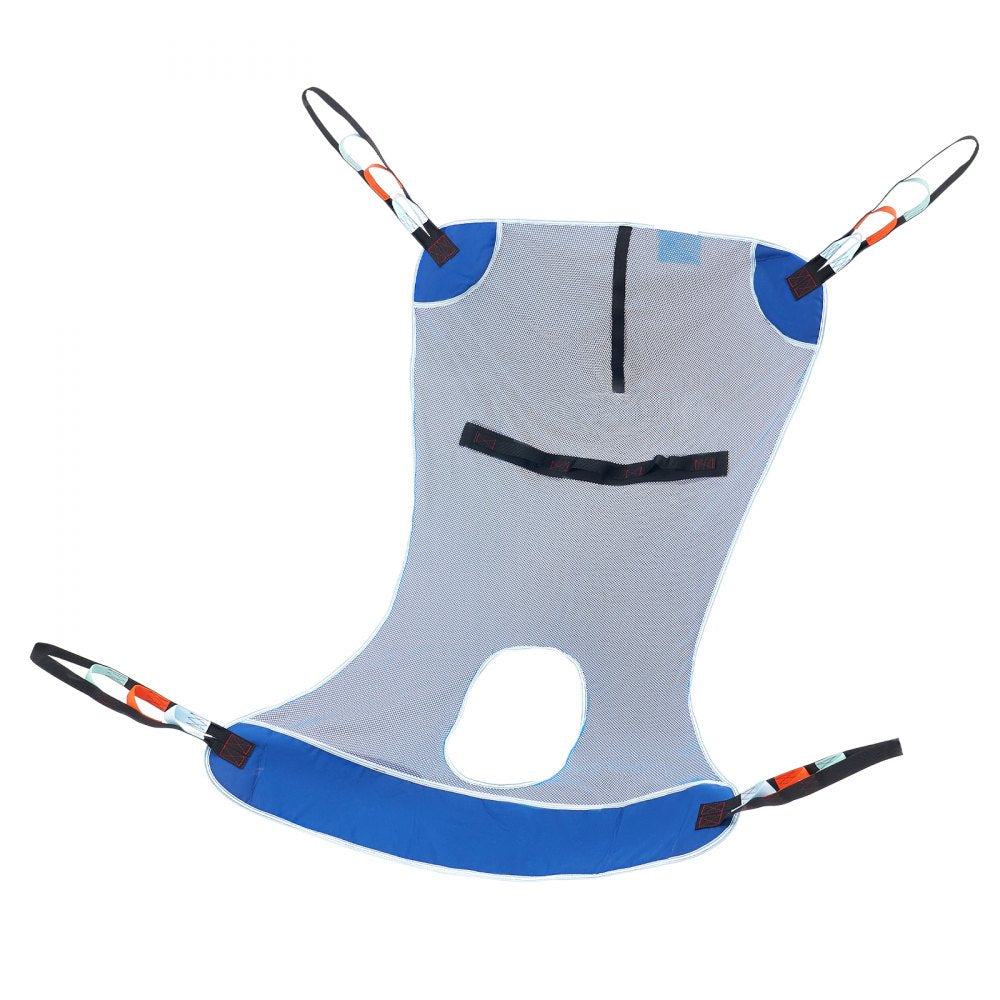 VEVOR Full Body Patient Lift Sling & Commode Opening, Patient Lift Medical Sling for Safe Bathing, Toileting, Polyester Patient Aid Commode Sling for Elderly Disabled Bedridden, 600LBS (Large Size)