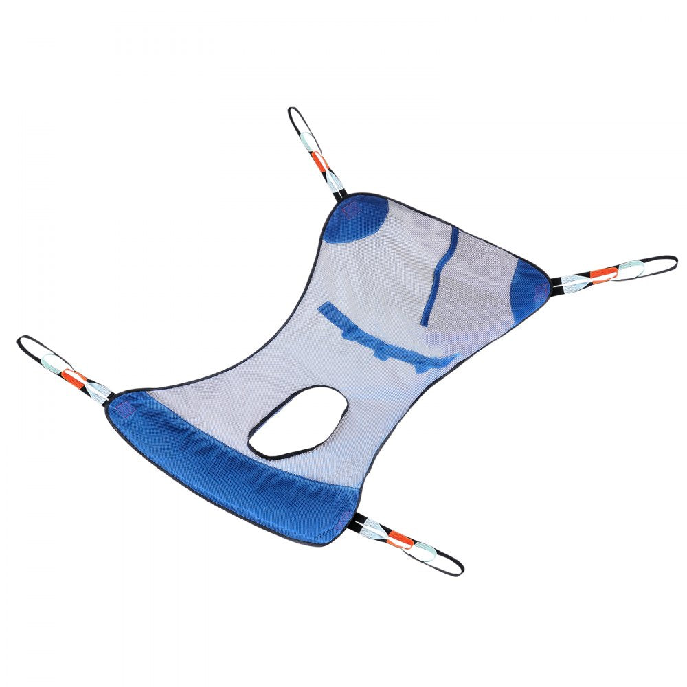 VEVOR Full Body Patient Lift Sling with Commode Opening, Patient Lift Medical Sling for Safe Bathing & Toileting, Polyester Patient Aid Commode Sling for Elderly, Bariatric Disabled Bedridden, 400LBS