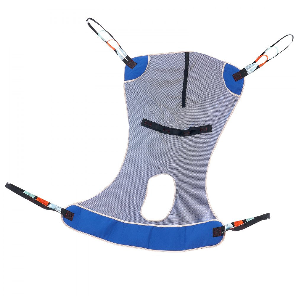 VEVOR Full Body Patient Lift Sling & Commode Opening, Patient Lift Medical Sling for Safe Bathing, Toileting, Polyester Patient Aid Commode Sling for Elderly Disabled Bedridden, 600LBS (Medium Size)