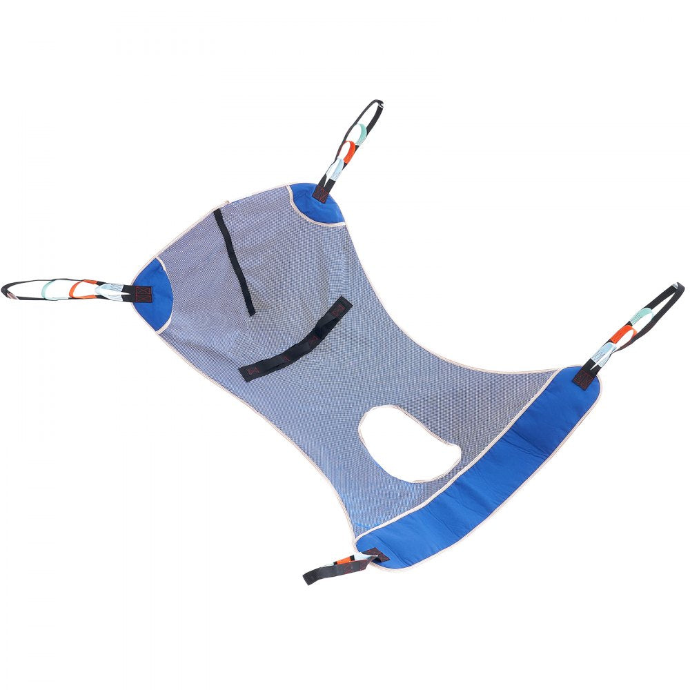 VEVOR Full Body Patient Lift Sling & Commode Opening, Patient Lift Medical Sling for Safe Bathing, Toileting, Polyester Patient Aid Commode Sling for Elderly Disabled Bedridden, 600LBS (Medium Size)