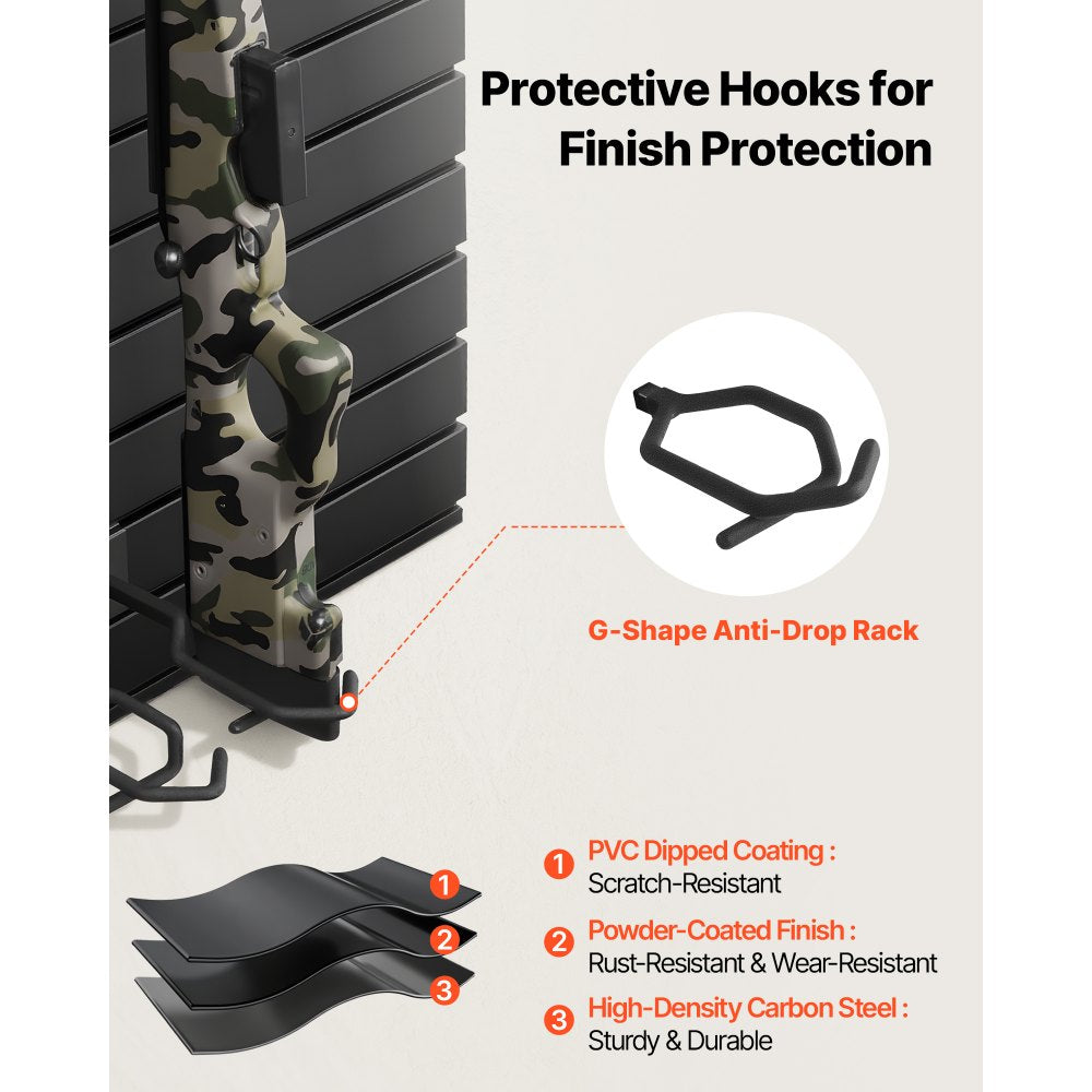 VEVOR Gun Rack, Wall Mount, Tactical Rifle Shotgun Handgun Storage, Heavy-Duty PVC Panels & Steel Wall Racks, Securely Holds up to 2 Rifles & 4 Pistols, Modular Firearms Gun Gear Accessories Organizer