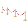 VEVOR Stanchions and Velvet Ropes 4Pcs, Hollow Base with Stainless Steel Post, 3 Red Velvet Ropes and Posts, Crowd Control Barriers Gold Stanchions, Red Carpet Runner Poles for Party Supplies