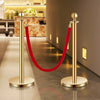 VEVOR Stanchions and Velvet Ropes 4Pcs, Hollow Base with Stainless Steel Post, 2 Red Velvet Ropes and Posts, Crowd Control Barriers Gold Stanchions, Red Carpet Runner Poles for Party Supplies