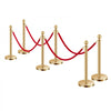 VEVOR Stanchions and Velvet Ropes 6Pcs, Hollow Base with Stainless Steel Post, 4 Red Velvet Ropes and Posts, Crowd Control Barriers Gold Stanchions, Red Carpet Runner Poles for Party Supplies