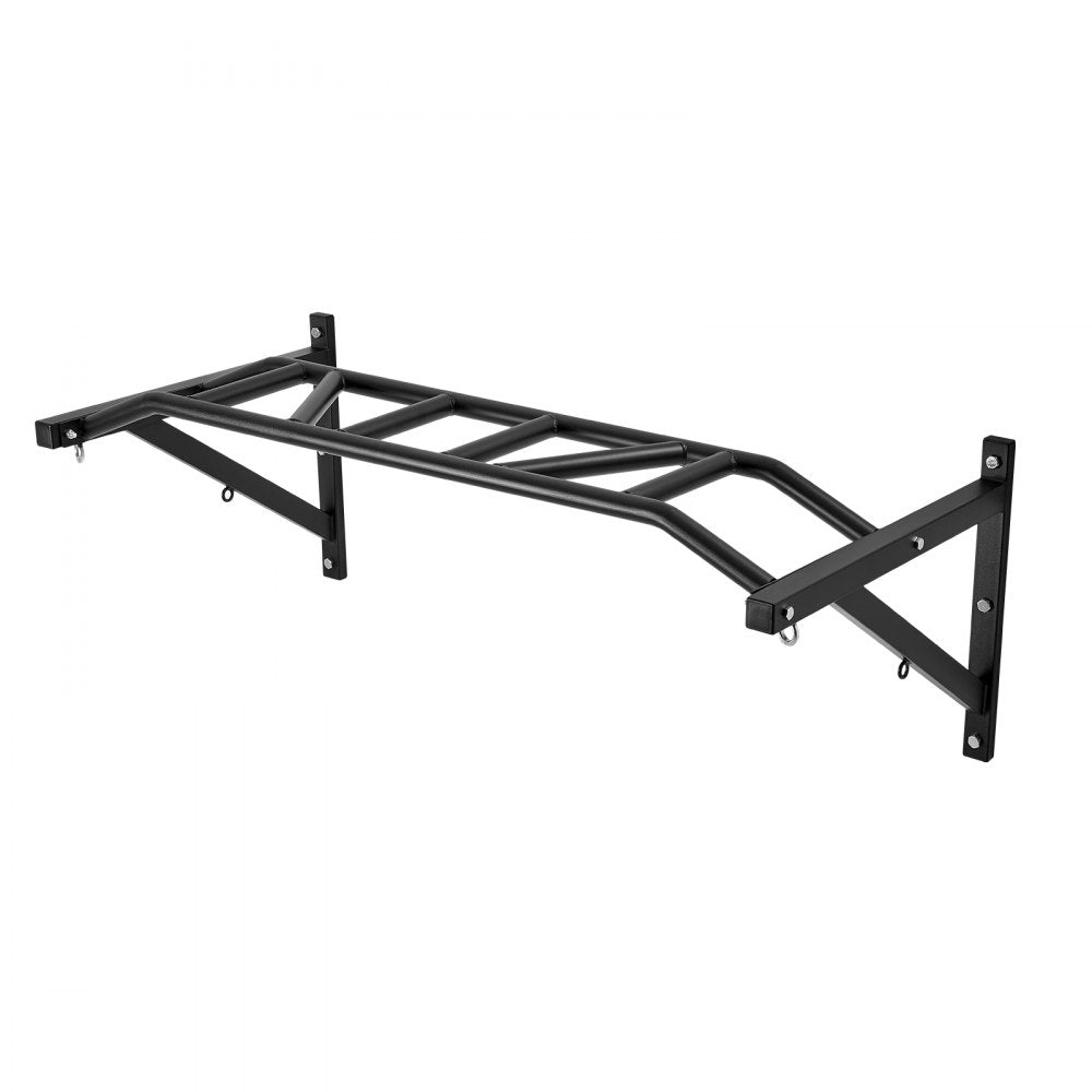 VEVOR Pull Up Bar, Multi-Grip Wall Mounted Pull Ups, 50 in Width Multifunctional Chin Up Training Station, Heavy Duty Steel Upper Body Workout Bars with Hangers, 440 lbs Weight Capacity, for Home Gym