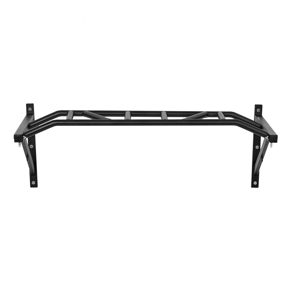 VEVOR Pull Up Bar, Multi-Grip Wall Mounted Pull Ups, 50 in Width Multifunctional Chin Up Training Station, Heavy Duty Steel Upper Body Workout Bars with Hangers, 440 lbs Weight Capacity, for Home Gym